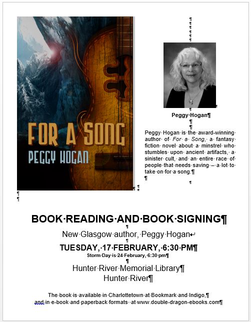 Book Reading and Signing by New Glasgow Author!